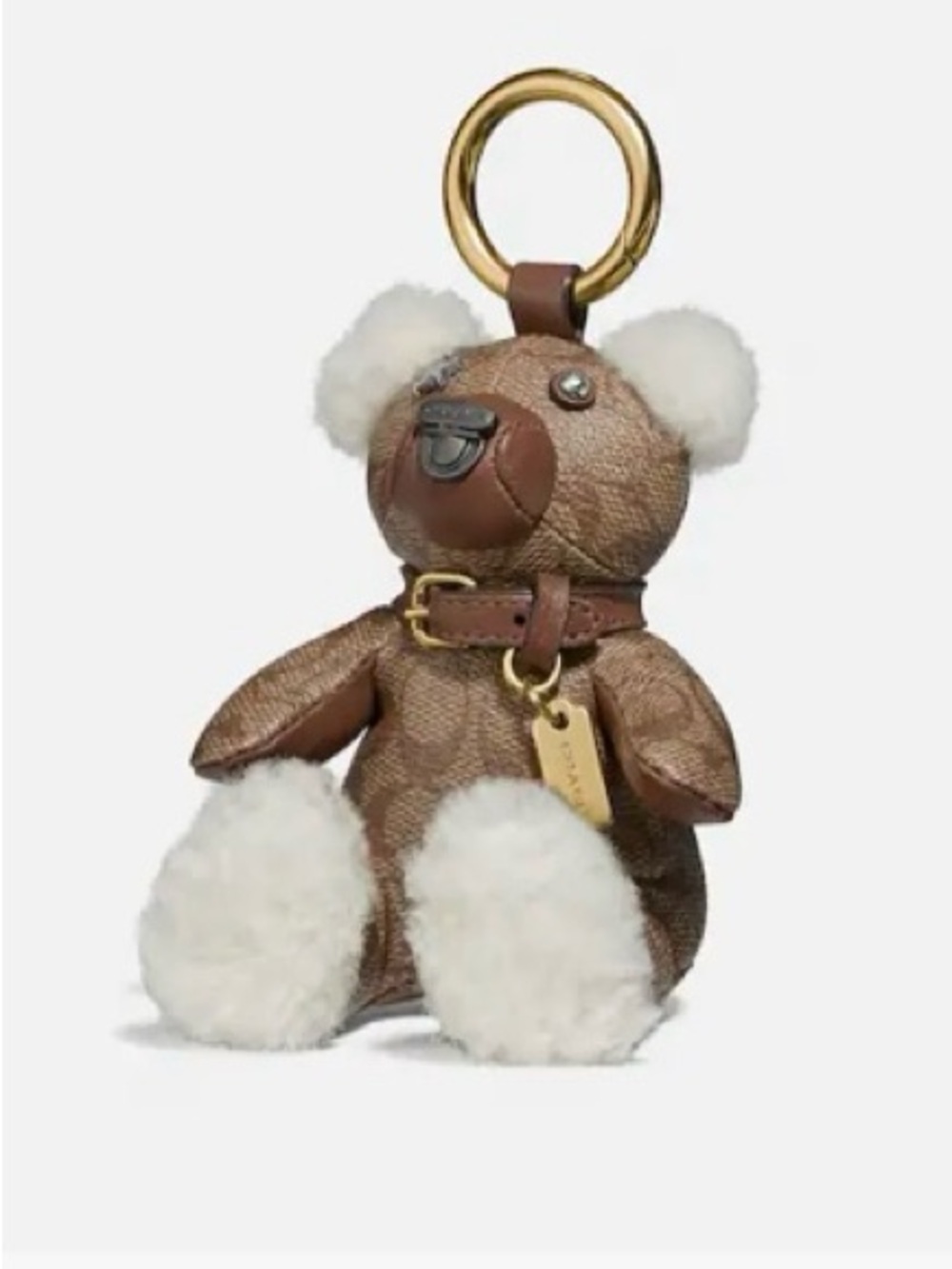 *NWT* COACH Adorable Bear Bag Charm in Signature Canvas